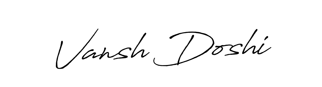 Use a signature maker to create a handwritten signature online. With this signature software, you can design (Antro_Vectra_Bolder) your own signature for name Vansh Doshi. Vansh Doshi signature style 7 images and pictures png