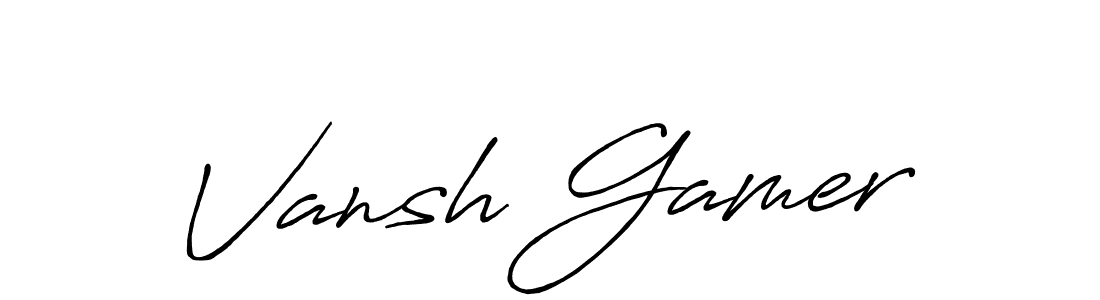 Once you've used our free online signature maker to create your best signature Antro_Vectra_Bolder style, it's time to enjoy all of the benefits that Vansh Gamer name signing documents. Vansh Gamer signature style 7 images and pictures png