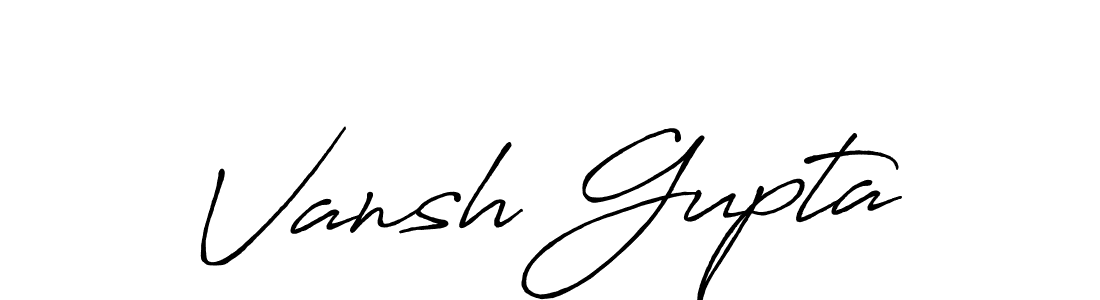 Antro_Vectra_Bolder is a professional signature style that is perfect for those who want to add a touch of class to their signature. It is also a great choice for those who want to make their signature more unique. Get Vansh Gupta name to fancy signature for free. Vansh Gupta signature style 7 images and pictures png