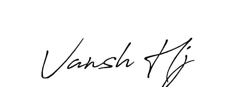 How to make Vansh Hj name signature. Use Antro_Vectra_Bolder style for creating short signs online. This is the latest handwritten sign. Vansh Hj signature style 7 images and pictures png