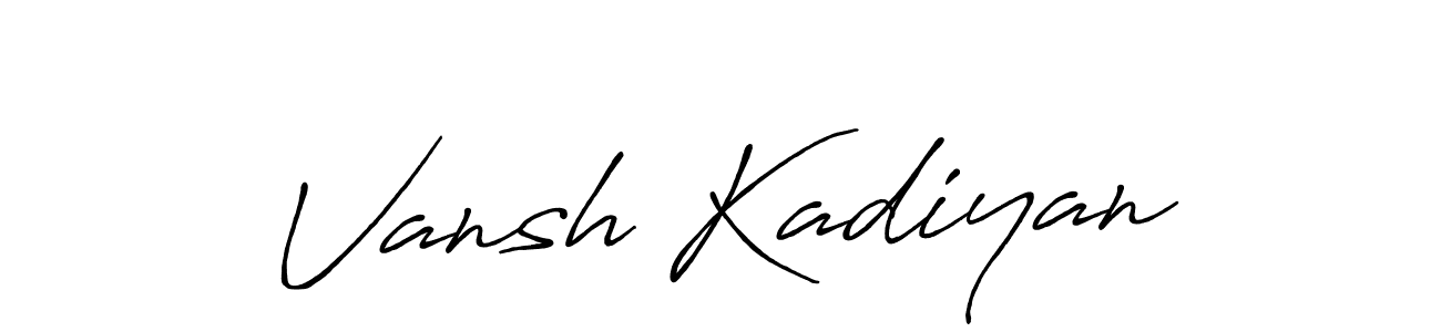 Similarly Antro_Vectra_Bolder is the best handwritten signature design. Signature creator online .You can use it as an online autograph creator for name Vansh Kadiyan. Vansh Kadiyan signature style 7 images and pictures png