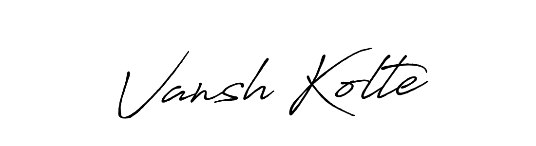 It looks lik you need a new signature style for name Vansh Kolte. Design unique handwritten (Antro_Vectra_Bolder) signature with our free signature maker in just a few clicks. Vansh Kolte signature style 7 images and pictures png