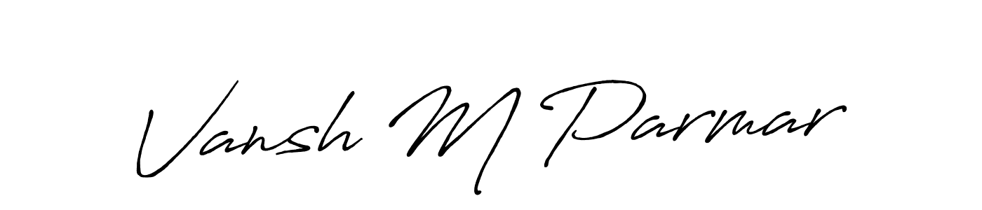 Similarly Antro_Vectra_Bolder is the best handwritten signature design. Signature creator online .You can use it as an online autograph creator for name Vansh M Parmar. Vansh M Parmar signature style 7 images and pictures png