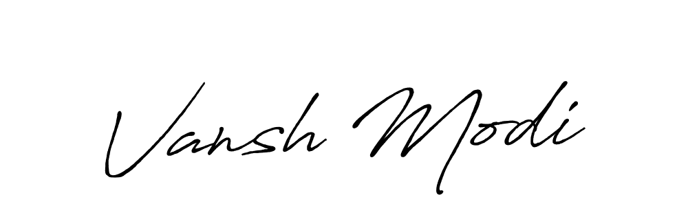 How to make Vansh Modi name signature. Use Antro_Vectra_Bolder style for creating short signs online. This is the latest handwritten sign. Vansh Modi signature style 7 images and pictures png