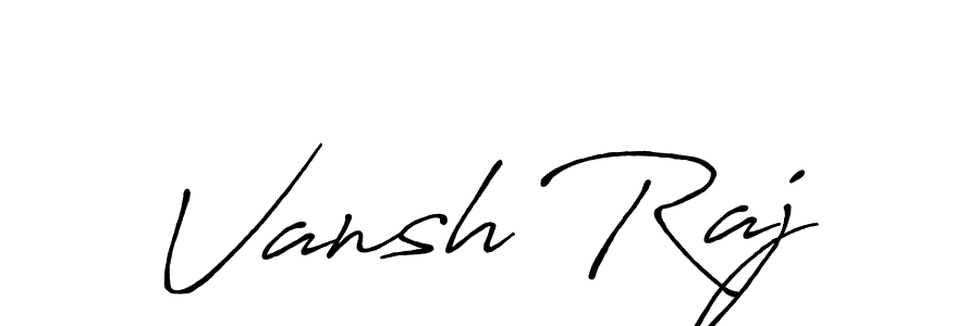 Use a signature maker to create a handwritten signature online. With this signature software, you can design (Antro_Vectra_Bolder) your own signature for name Vansh Raj. Vansh Raj signature style 7 images and pictures png