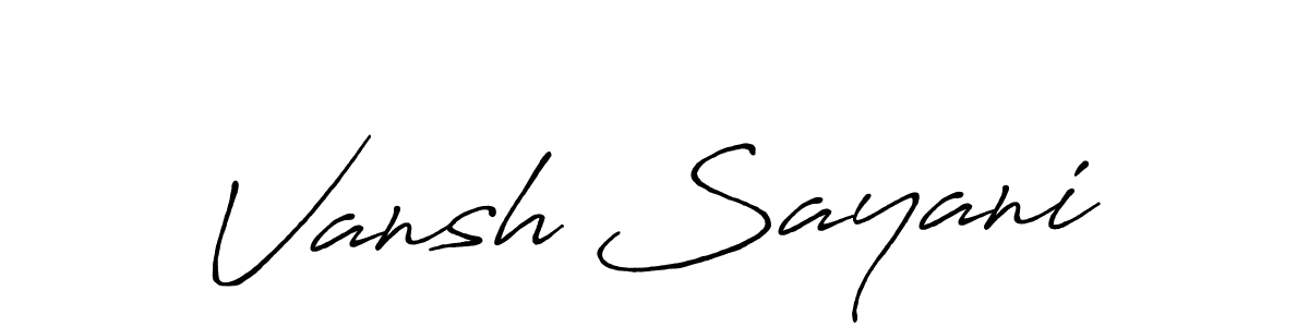 Similarly Antro_Vectra_Bolder is the best handwritten signature design. Signature creator online .You can use it as an online autograph creator for name Vansh Sayani. Vansh Sayani signature style 7 images and pictures png