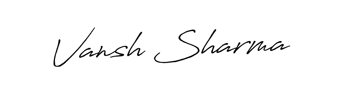 How to make Vansh Sharma signature? Antro_Vectra_Bolder is a professional autograph style. Create handwritten signature for Vansh Sharma name. Vansh Sharma signature style 7 images and pictures png