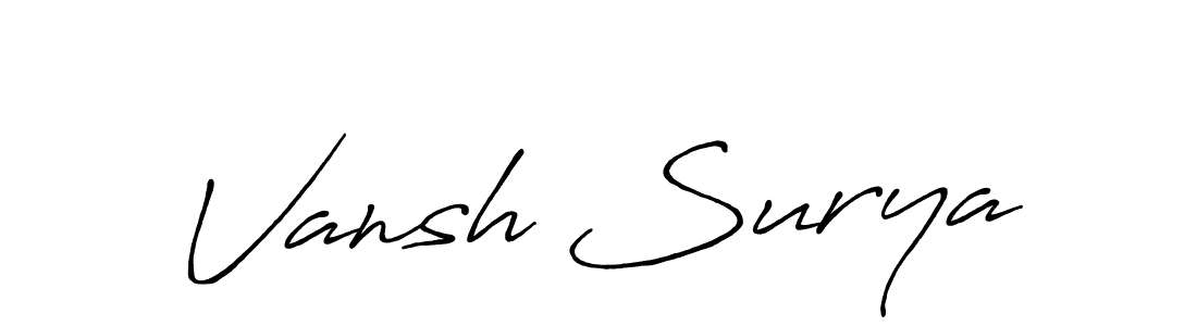 How to make Vansh Surya signature? Antro_Vectra_Bolder is a professional autograph style. Create handwritten signature for Vansh Surya name. Vansh Surya signature style 7 images and pictures png