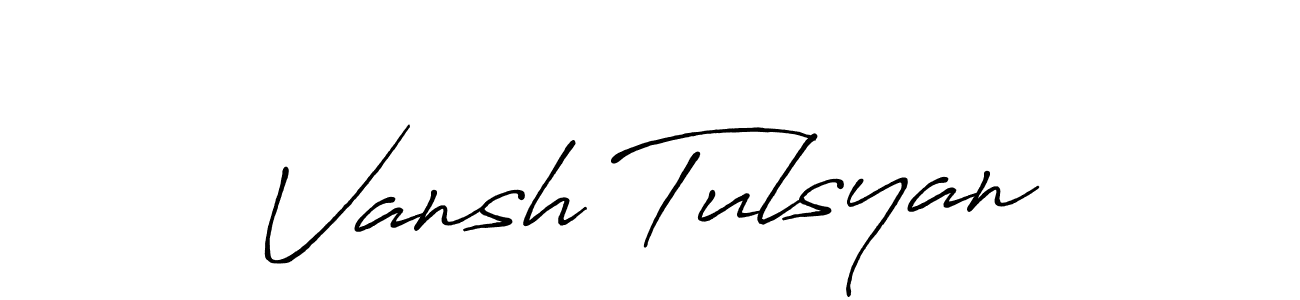 Similarly Antro_Vectra_Bolder is the best handwritten signature design. Signature creator online .You can use it as an online autograph creator for name Vansh Tulsyan. Vansh Tulsyan signature style 7 images and pictures png