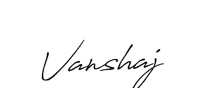 Design your own signature with our free online signature maker. With this signature software, you can create a handwritten (Antro_Vectra_Bolder) signature for name Vanshaj. Vanshaj signature style 7 images and pictures png