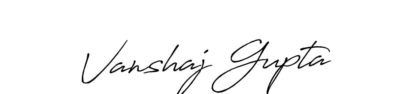 Make a beautiful signature design for name Vanshaj Gupta. With this signature (Antro_Vectra_Bolder) style, you can create a handwritten signature for free. Vanshaj Gupta signature style 7 images and pictures png