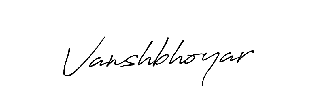 Create a beautiful signature design for name Vanshbhoyar. With this signature (Antro_Vectra_Bolder) fonts, you can make a handwritten signature for free. Vanshbhoyar signature style 7 images and pictures png