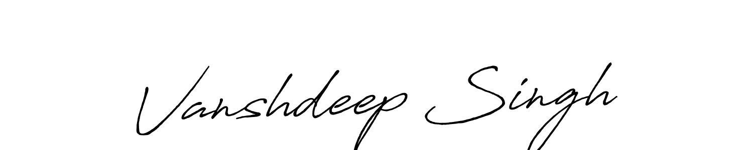 How to make Vanshdeep Singh name signature. Use Antro_Vectra_Bolder style for creating short signs online. This is the latest handwritten sign. Vanshdeep Singh signature style 7 images and pictures png