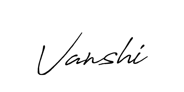 Use a signature maker to create a handwritten signature online. With this signature software, you can design (Antro_Vectra_Bolder) your own signature for name Vanshi. Vanshi signature style 7 images and pictures png