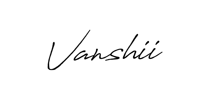 You should practise on your own different ways (Antro_Vectra_Bolder) to write your name (Vanshii) in signature. don't let someone else do it for you. Vanshii signature style 7 images and pictures png