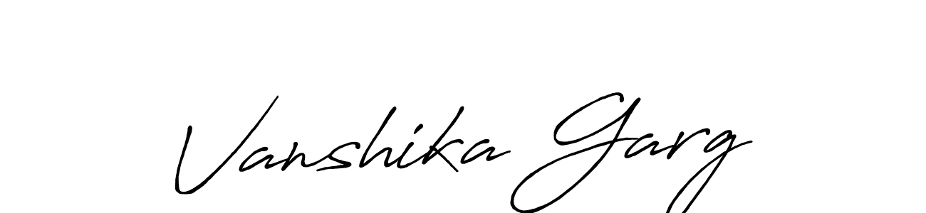 Create a beautiful signature design for name Vanshika Garg. With this signature (Antro_Vectra_Bolder) fonts, you can make a handwritten signature for free. Vanshika Garg signature style 7 images and pictures png