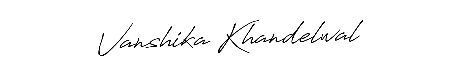 Use a signature maker to create a handwritten signature online. With this signature software, you can design (Antro_Vectra_Bolder) your own signature for name Vanshika Khandelwal. Vanshika Khandelwal signature style 7 images and pictures png