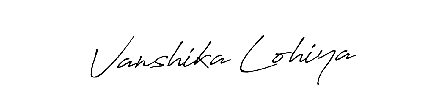 Make a beautiful signature design for name Vanshika Lohiya. With this signature (Antro_Vectra_Bolder) style, you can create a handwritten signature for free. Vanshika Lohiya signature style 7 images and pictures png
