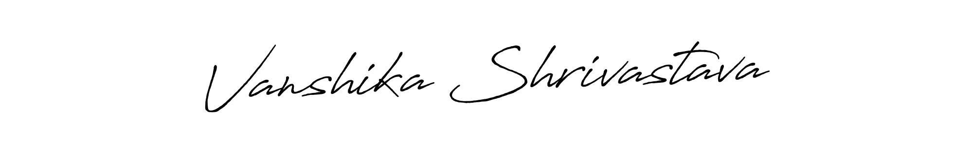 Make a beautiful signature design for name Vanshika Shrivastava. With this signature (Antro_Vectra_Bolder) style, you can create a handwritten signature for free. Vanshika Shrivastava signature style 7 images and pictures png