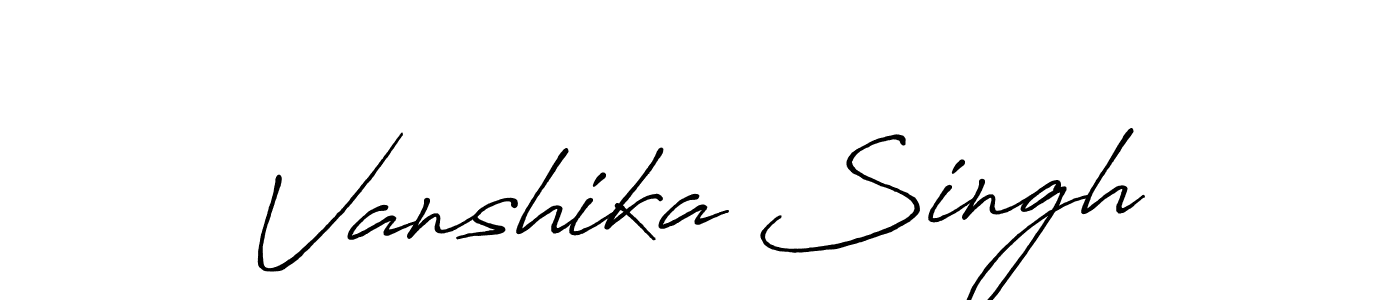 Use a signature maker to create a handwritten signature online. With this signature software, you can design (Antro_Vectra_Bolder) your own signature for name Vanshika Singh. Vanshika Singh signature style 7 images and pictures png