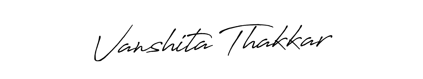 Vanshita Thakkar stylish signature style. Best Handwritten Sign (Antro_Vectra_Bolder) for my name. Handwritten Signature Collection Ideas for my name Vanshita Thakkar. Vanshita Thakkar signature style 7 images and pictures png