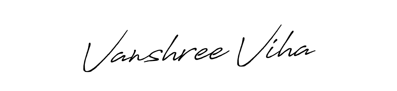 How to make Vanshree Viha signature? Antro_Vectra_Bolder is a professional autograph style. Create handwritten signature for Vanshree Viha name. Vanshree Viha signature style 7 images and pictures png