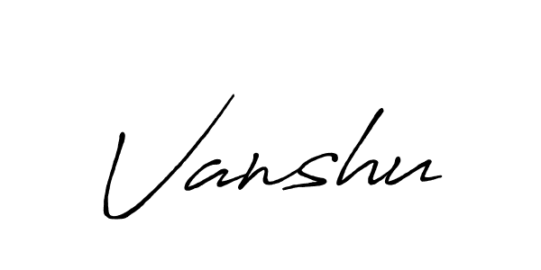 Design your own signature with our free online signature maker. With this signature software, you can create a handwritten (Antro_Vectra_Bolder) signature for name Vanshu. Vanshu signature style 7 images and pictures png