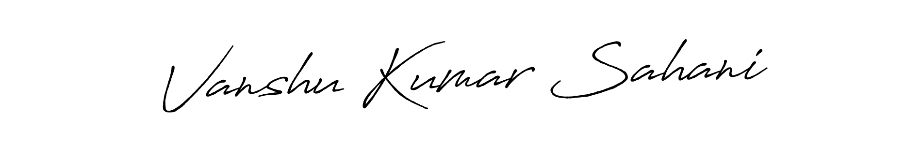 This is the best signature style for the Vanshu Kumar Sahani name. Also you like these signature font (Antro_Vectra_Bolder). Mix name signature. Vanshu Kumar Sahani signature style 7 images and pictures png