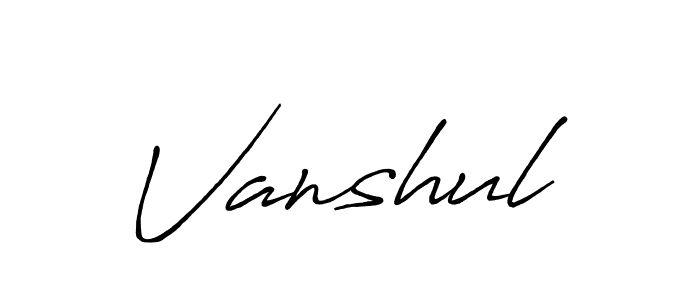 How to make Vanshul signature? Antro_Vectra_Bolder is a professional autograph style. Create handwritten signature for Vanshul name. Vanshul signature style 7 images and pictures png