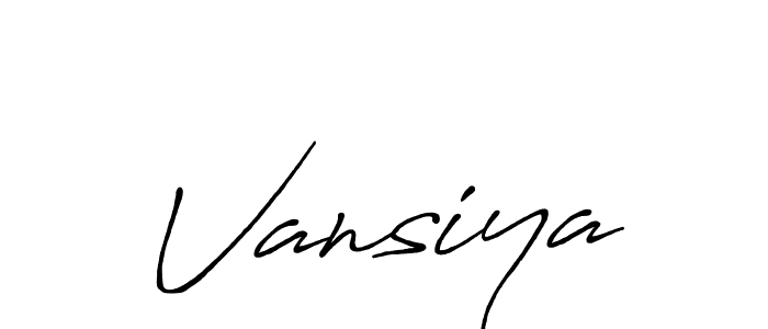 Use a signature maker to create a handwritten signature online. With this signature software, you can design (Antro_Vectra_Bolder) your own signature for name Vansiya. Vansiya signature style 7 images and pictures png