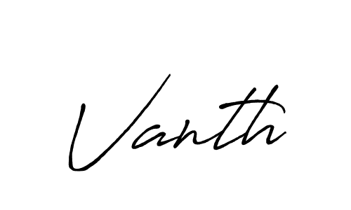 Create a beautiful signature design for name Vanth. With this signature (Antro_Vectra_Bolder) fonts, you can make a handwritten signature for free. Vanth signature style 7 images and pictures png