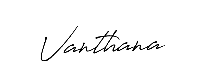 Use a signature maker to create a handwritten signature online. With this signature software, you can design (Antro_Vectra_Bolder) your own signature for name Vanthana. Vanthana signature style 7 images and pictures png