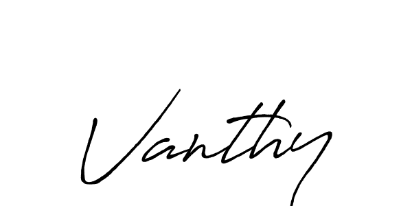 Design your own signature with our free online signature maker. With this signature software, you can create a handwritten (Antro_Vectra_Bolder) signature for name Vanthy. Vanthy signature style 7 images and pictures png