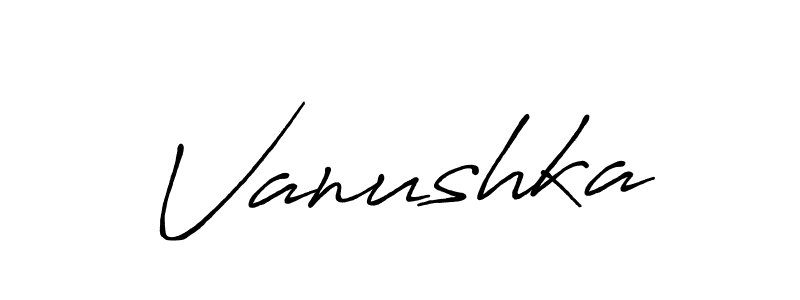 Design your own signature with our free online signature maker. With this signature software, you can create a handwritten (Antro_Vectra_Bolder) signature for name Vanushka. Vanushka signature style 7 images and pictures png