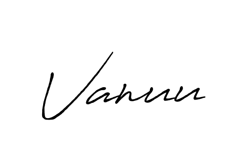 How to make Vanuu signature? Antro_Vectra_Bolder is a professional autograph style. Create handwritten signature for Vanuu name. Vanuu signature style 7 images and pictures png