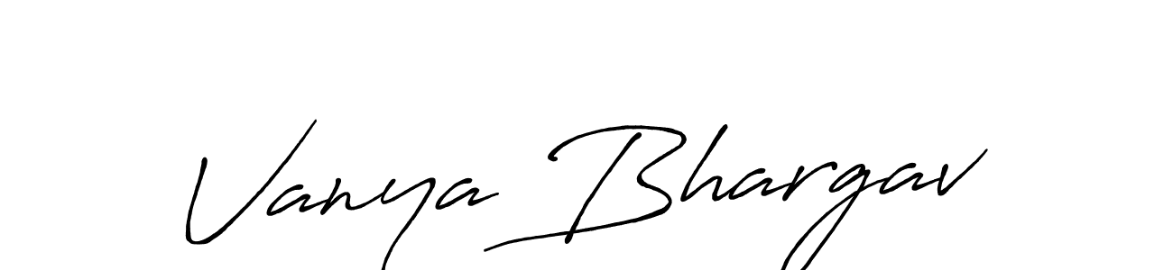 Create a beautiful signature design for name Vanya Bhargav. With this signature (Antro_Vectra_Bolder) fonts, you can make a handwritten signature for free. Vanya Bhargav signature style 7 images and pictures png