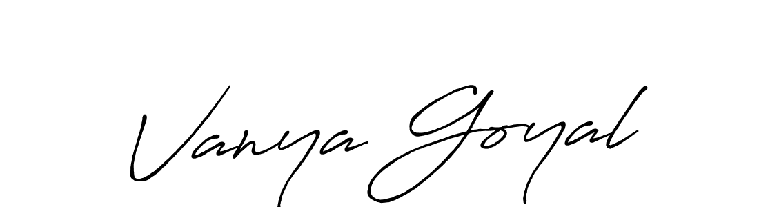 Also we have Vanya Goyal name is the best signature style. Create professional handwritten signature collection using Antro_Vectra_Bolder autograph style. Vanya Goyal signature style 7 images and pictures png