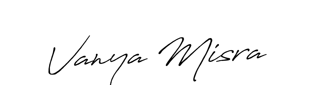 Create a beautiful signature design for name Vanya Misra. With this signature (Antro_Vectra_Bolder) fonts, you can make a handwritten signature for free. Vanya Misra signature style 7 images and pictures png