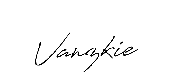 Use a signature maker to create a handwritten signature online. With this signature software, you can design (Antro_Vectra_Bolder) your own signature for name Vanzkie. Vanzkie signature style 7 images and pictures png