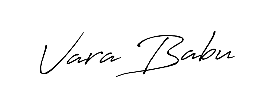 You should practise on your own different ways (Antro_Vectra_Bolder) to write your name (Vara Babu) in signature. don't let someone else do it for you. Vara Babu signature style 7 images and pictures png