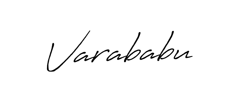 Use a signature maker to create a handwritten signature online. With this signature software, you can design (Antro_Vectra_Bolder) your own signature for name Varababu. Varababu signature style 7 images and pictures png