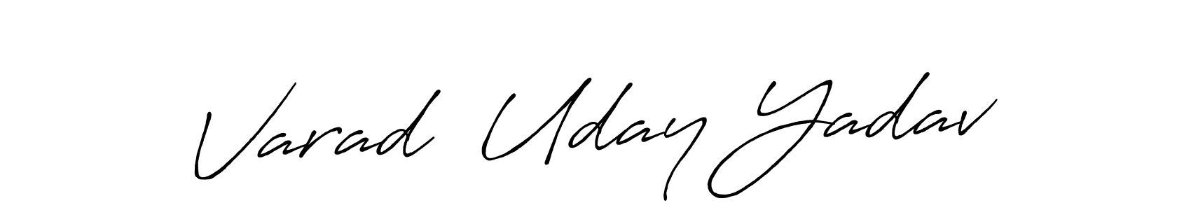 The best way (Antro_Vectra_Bolder) to make a short signature is to pick only two or three words in your name. The name Varad  Uday Yadav include a total of six letters. For converting this name. Varad  Uday Yadav signature style 7 images and pictures png