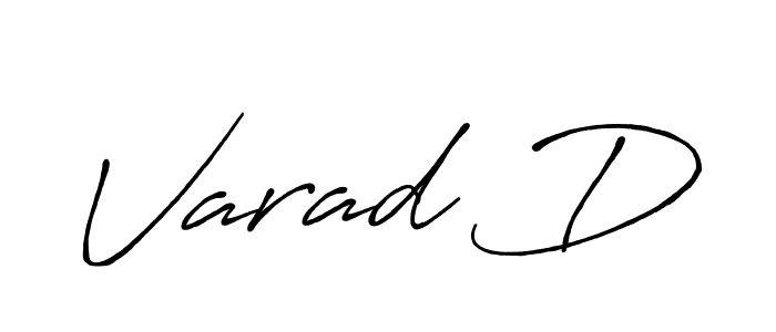 The best way (Antro_Vectra_Bolder) to make a short signature is to pick only two or three words in your name. The name Varad D include a total of six letters. For converting this name. Varad D signature style 7 images and pictures png