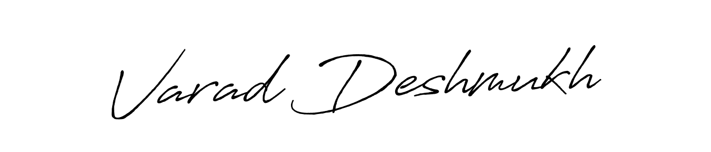 Use a signature maker to create a handwritten signature online. With this signature software, you can design (Antro_Vectra_Bolder) your own signature for name Varad Deshmukh. Varad Deshmukh signature style 7 images and pictures png