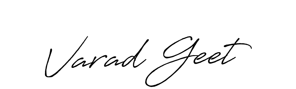 Design your own signature with our free online signature maker. With this signature software, you can create a handwritten (Antro_Vectra_Bolder) signature for name Varad Geet. Varad Geet signature style 7 images and pictures png