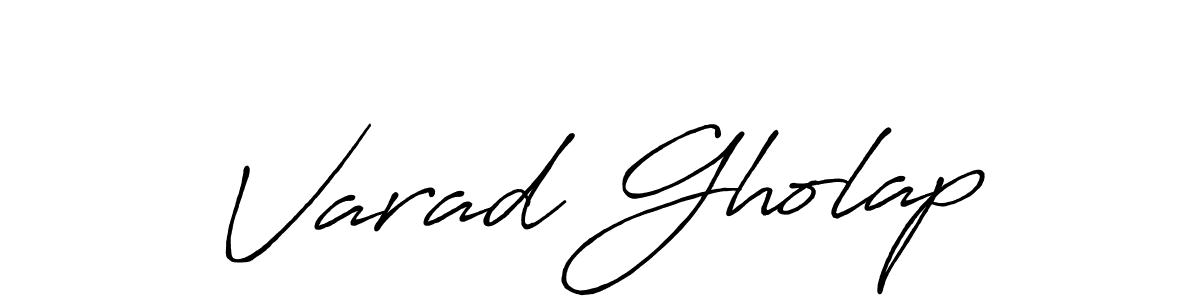Create a beautiful signature design for name Varad Gholap. With this signature (Antro_Vectra_Bolder) fonts, you can make a handwritten signature for free. Varad Gholap signature style 7 images and pictures png