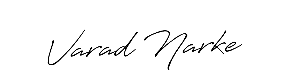 How to make Varad Narke name signature. Use Antro_Vectra_Bolder style for creating short signs online. This is the latest handwritten sign. Varad Narke signature style 7 images and pictures png