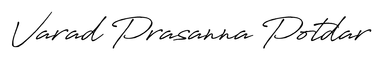 Antro_Vectra_Bolder is a professional signature style that is perfect for those who want to add a touch of class to their signature. Get Varad Prasanna Potdar name fancy signature for free. Varad Prasanna Potdar signature style 7 images and pictures png