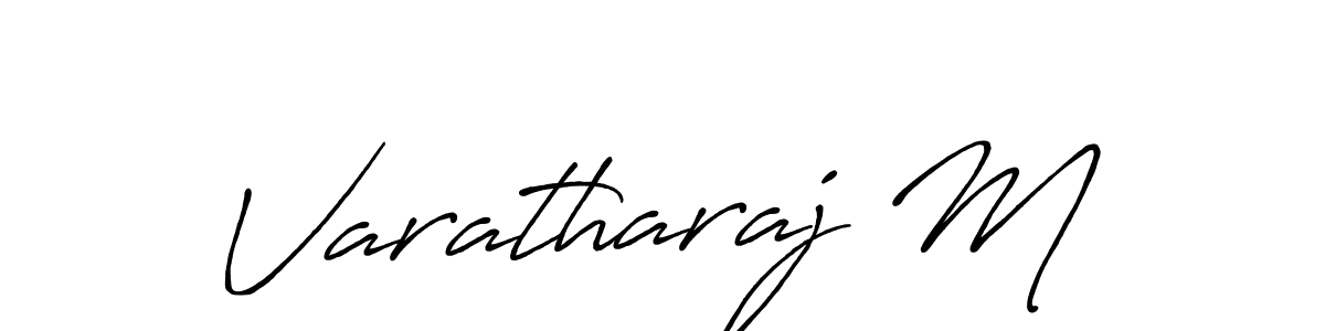 Create a beautiful signature design for name Varatharaj M. With this signature (Antro_Vectra_Bolder) fonts, you can make a handwritten signature for free. Varatharaj M signature style 7 images and pictures png