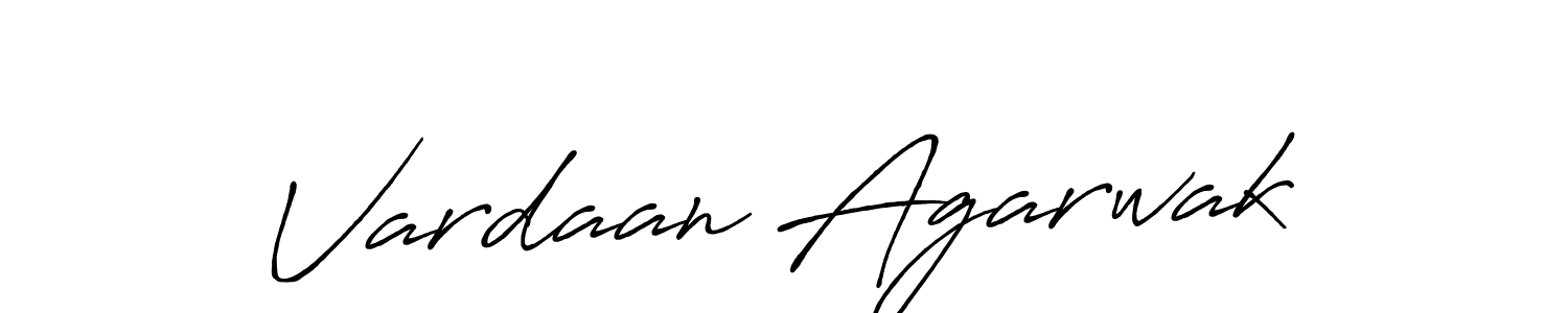 How to make Vardaan Agarwak name signature. Use Antro_Vectra_Bolder style for creating short signs online. This is the latest handwritten sign. Vardaan Agarwak signature style 7 images and pictures png
